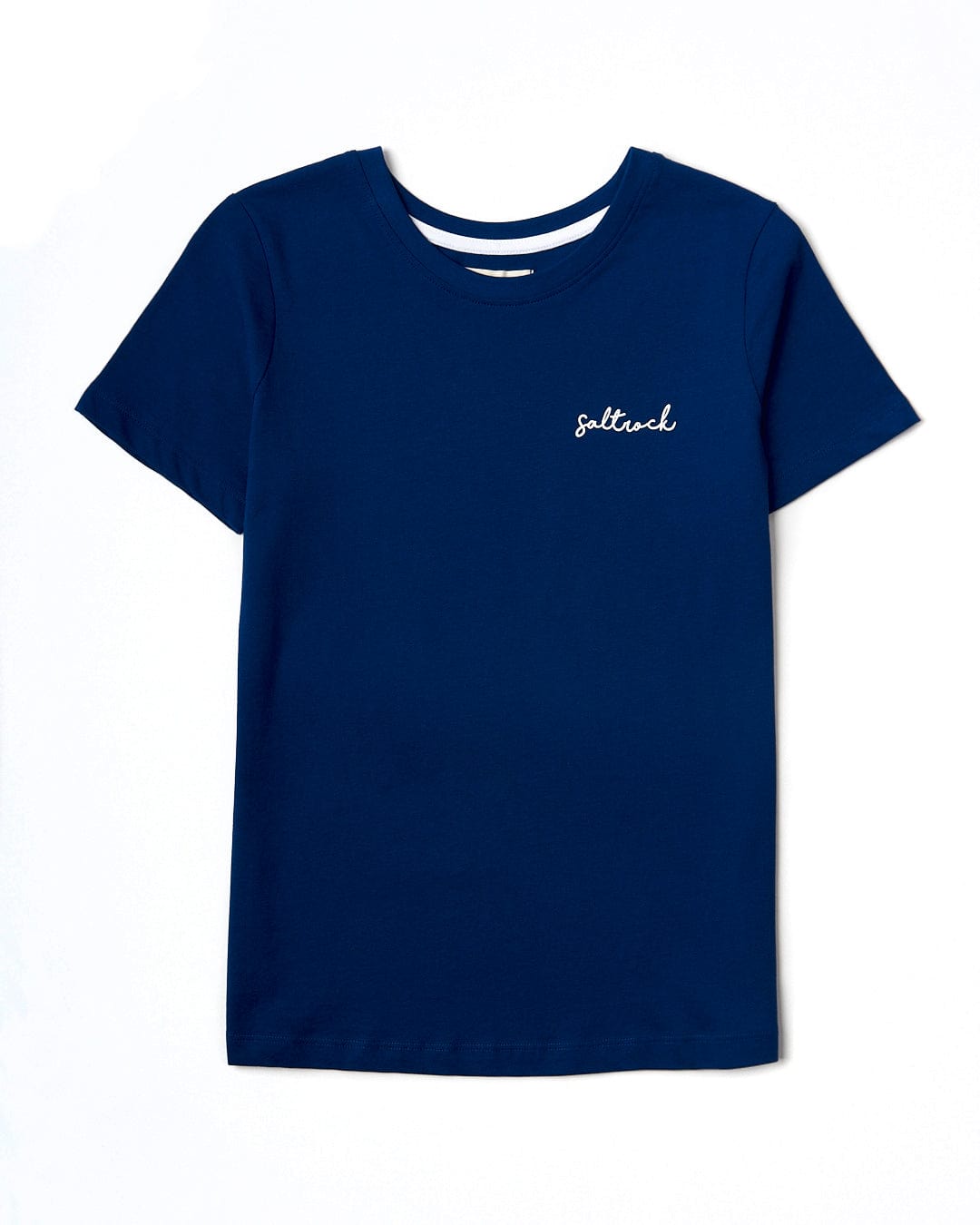A Velator - Womens Short Sleeve T-Shirt - Navy from the Saltrock brand with the word 'salem' embroidered on it.