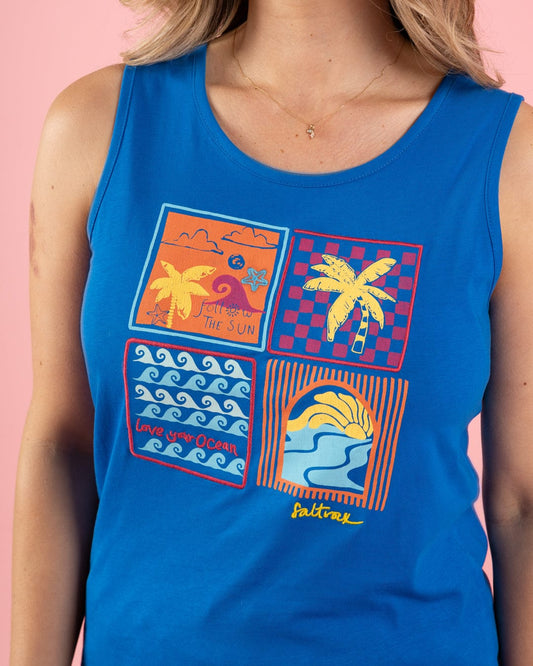 Vacay - Womens Vest - Blue