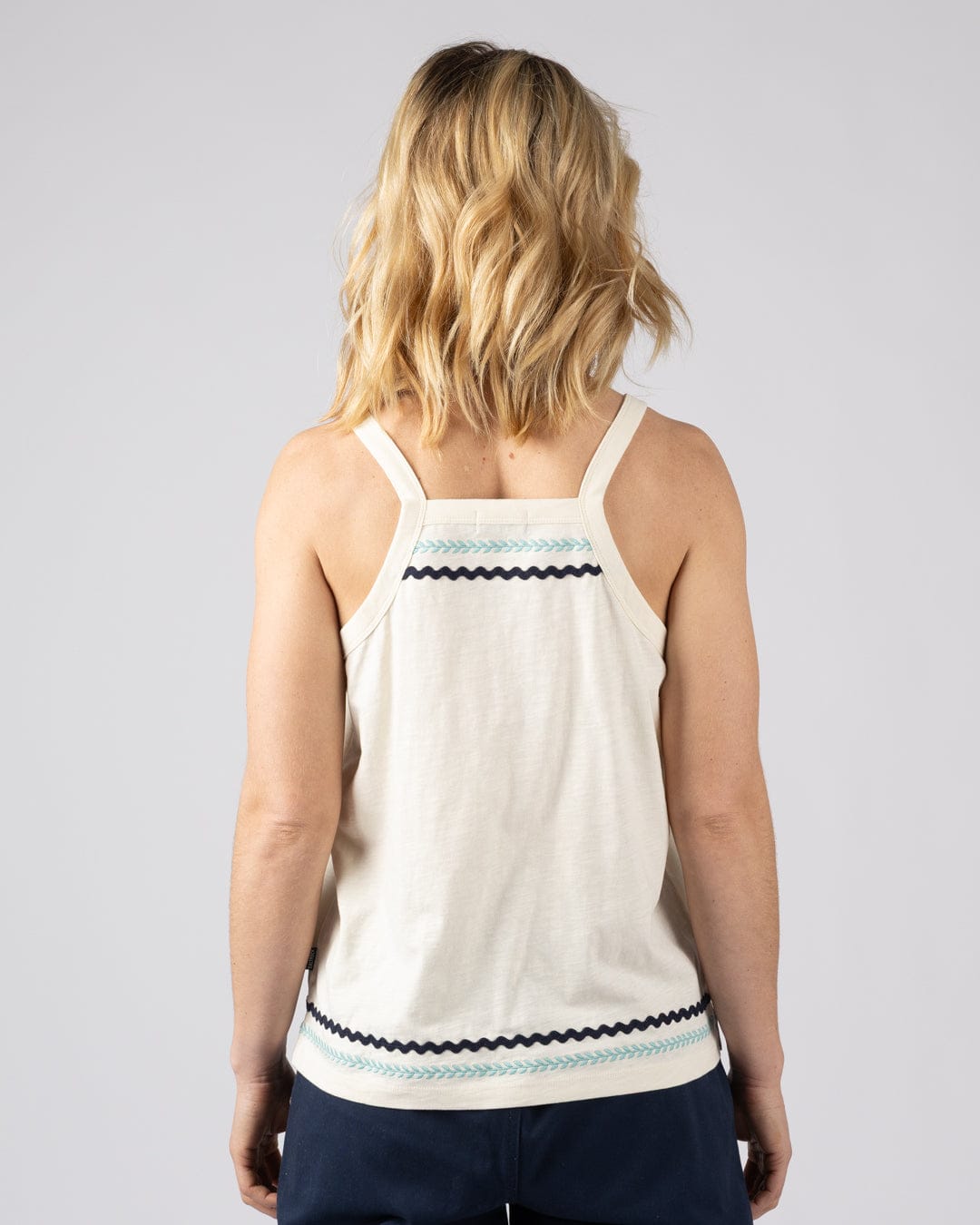 Talwyn Womens Slub Vest in Cream