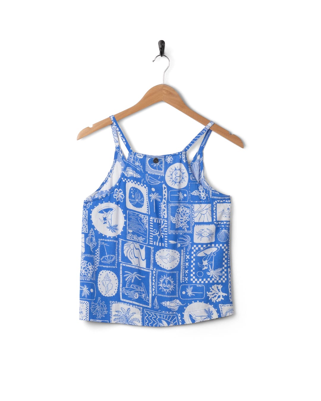 Island Tile Womens Vest in Bright Blue