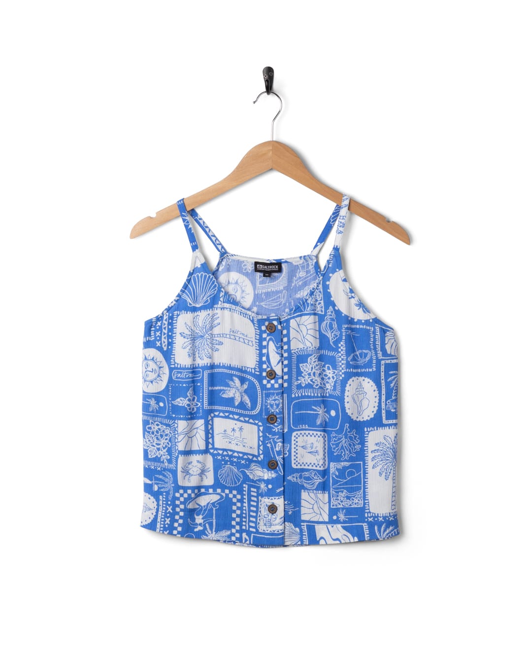 Island Tile Womens Vest in Bright Blue