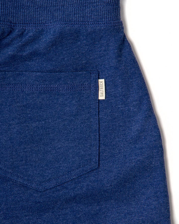 The back pocket of a Saltrock Velator - Womens Sweat Shorts - Navy featuring a comfort fit.