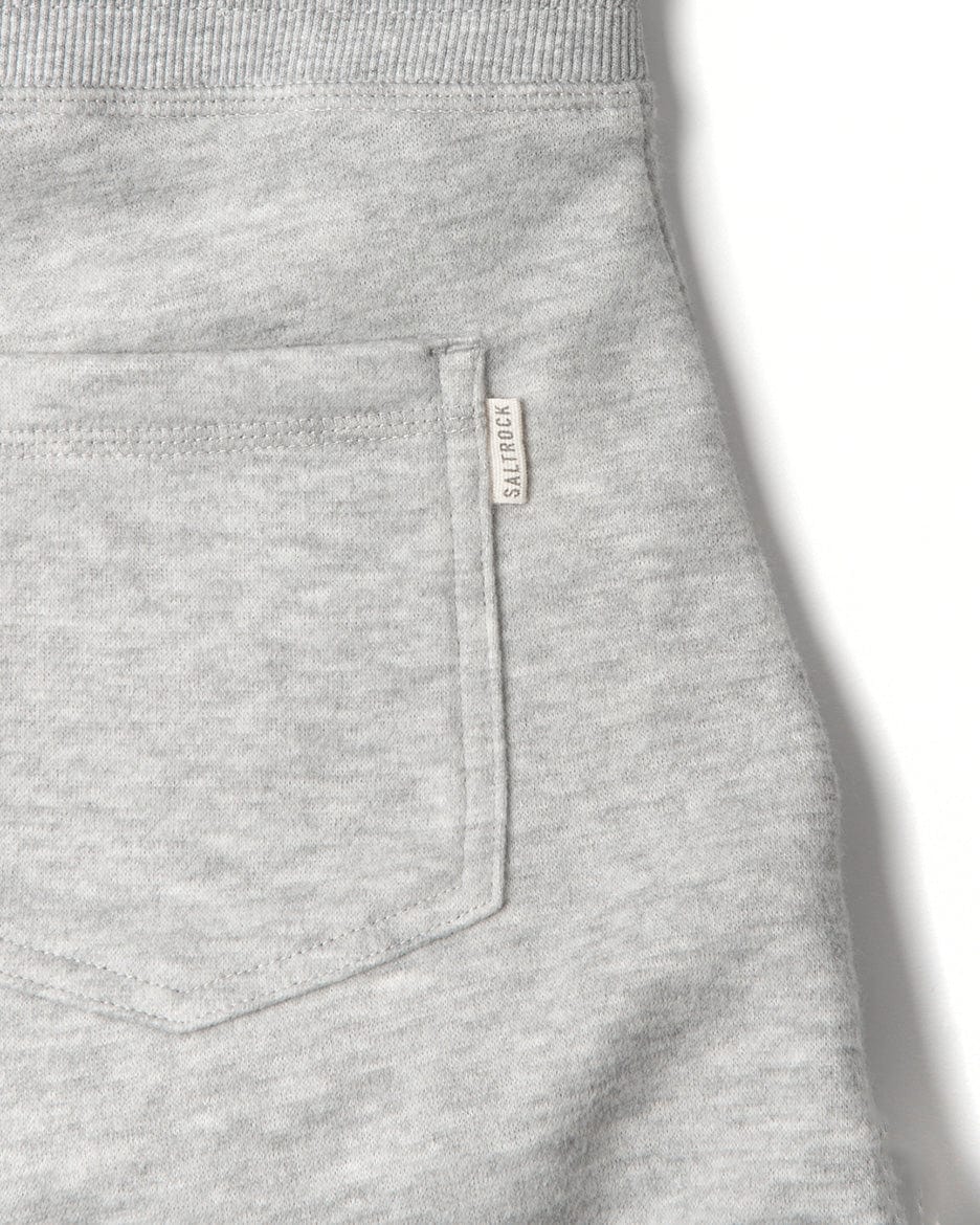 The back pocket of a Saltrock Velator - Womens Sweat Shorts - Light Grey with comfortable fit.