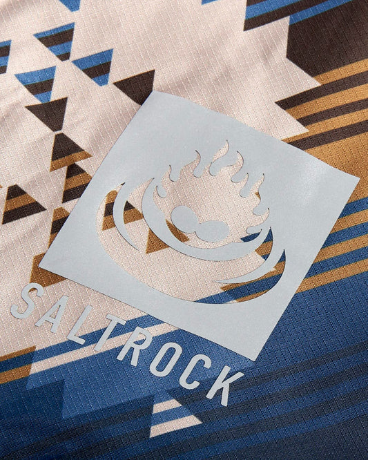 The logo for Saltrock is on a Waga - Water Resistant Padded Dog Jacket - Blue.