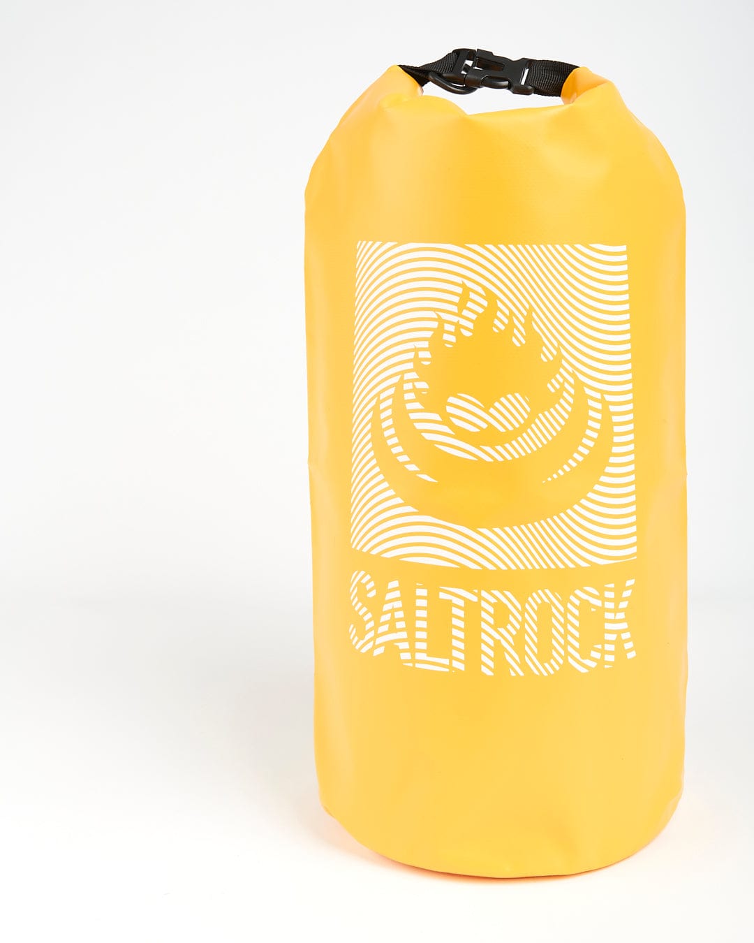 A lightweight Wave - 10L Drybag - Yellow with the word Saltrock on it.