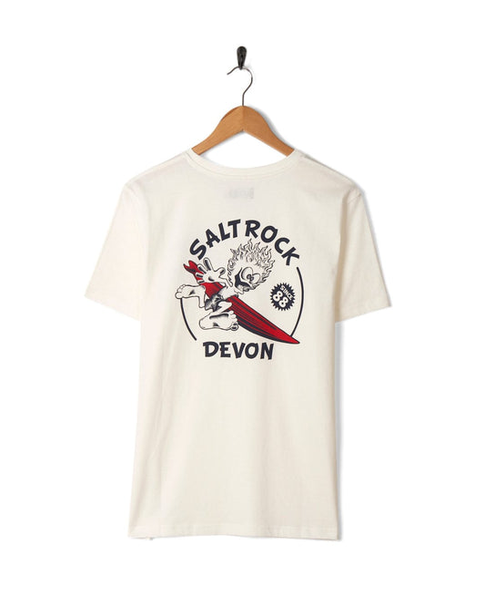 A Wave Rider Devon - Mens Short Sleeve T-Shirt - White by Saltrock for the beach goer.