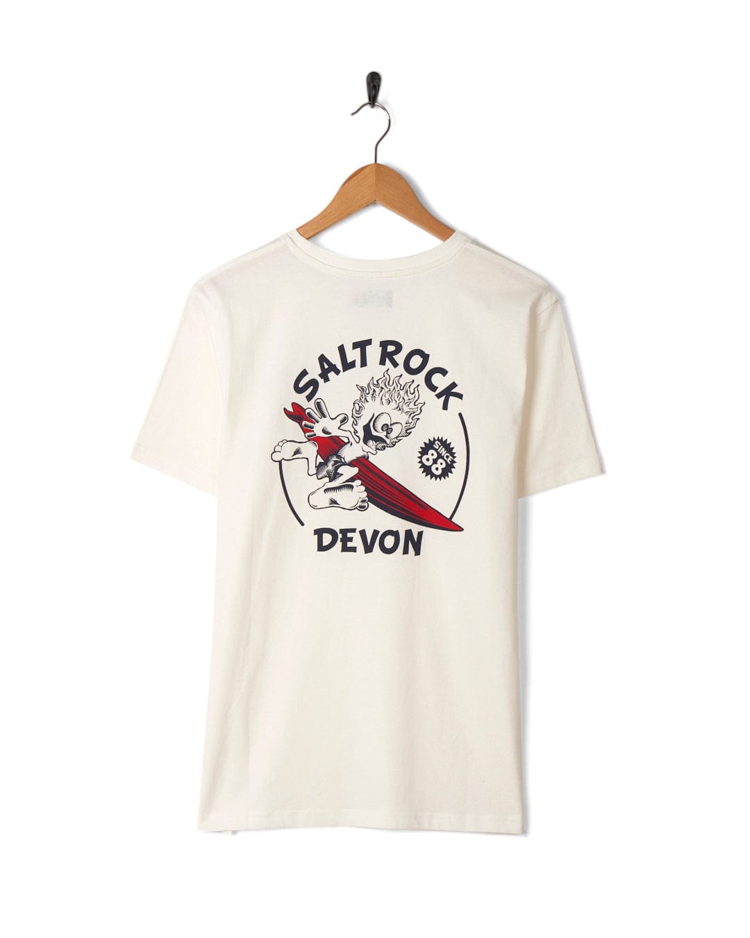 A Wave Rider Devon - Mens Short Sleeve T-Shirt - White by Saltrock for the beach goer.