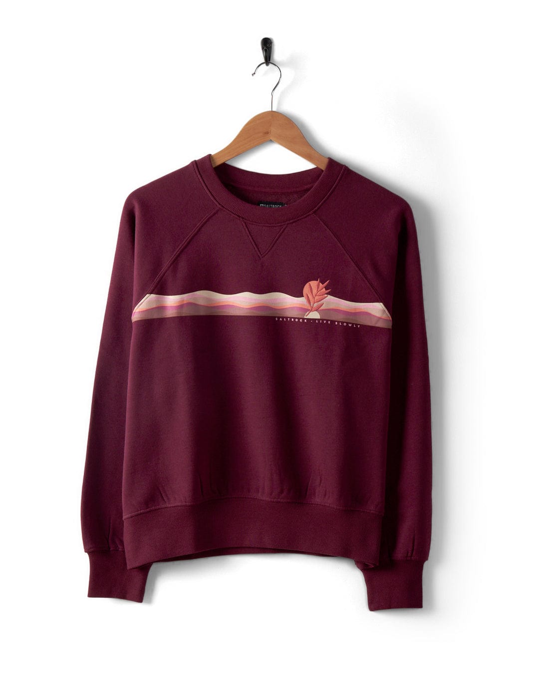 Wavey Stripe Womens Recycled Sweat in Purple