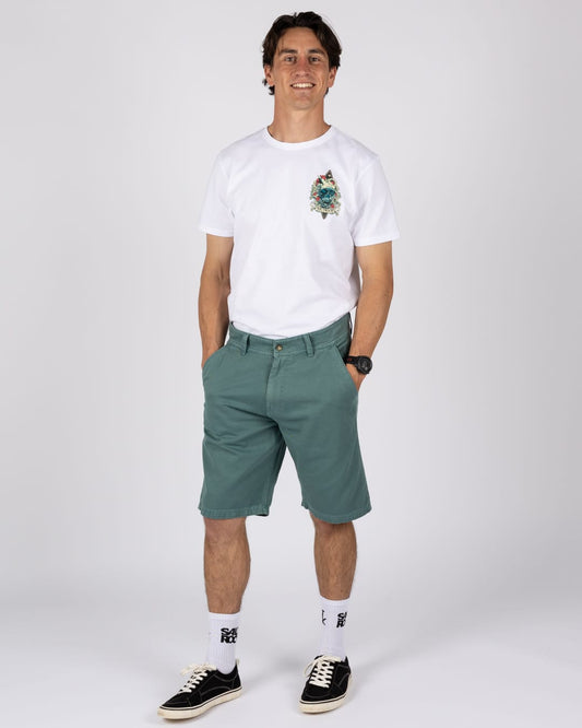 Conan Mens Chino Short in Dark Green