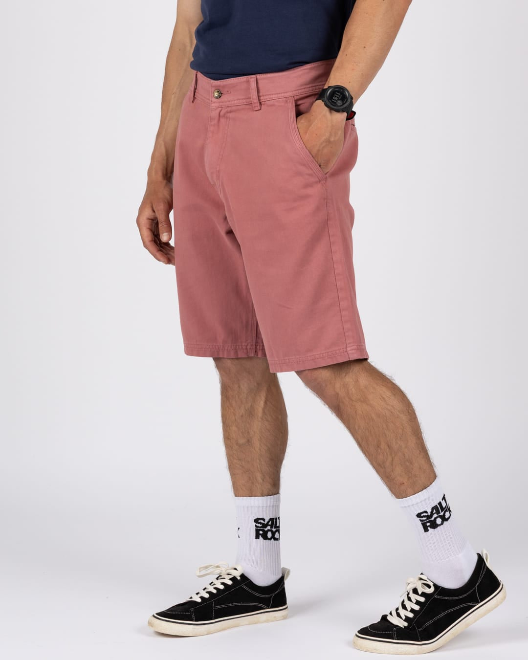 Conan Mens Chino Short in Dark Pink