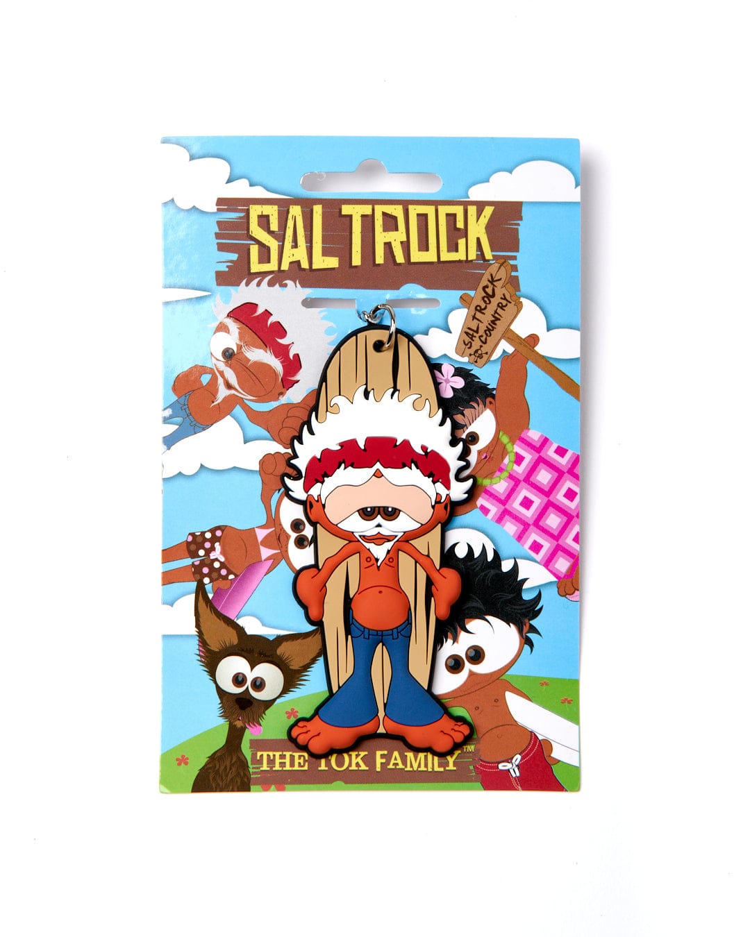 A package with an image of a Saltrock Woodstock Keyring character.