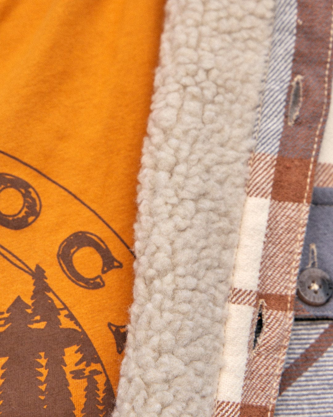A close up of a Saltrock Woody - Mens Sherpa Lined Shacket - Brown.