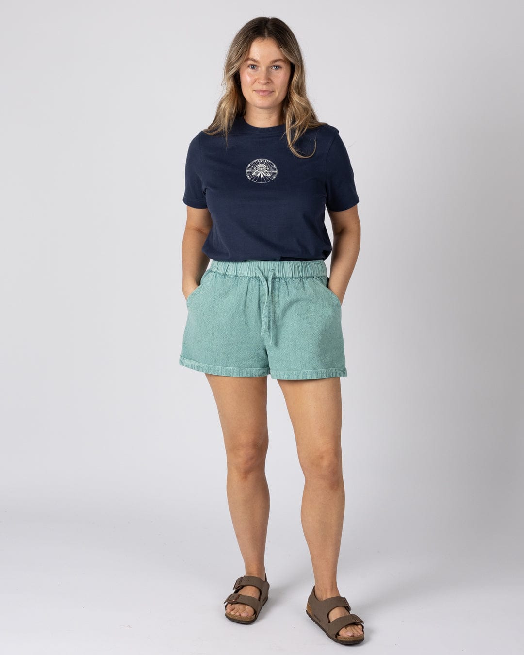 Opie Womens Woven Short in Blue