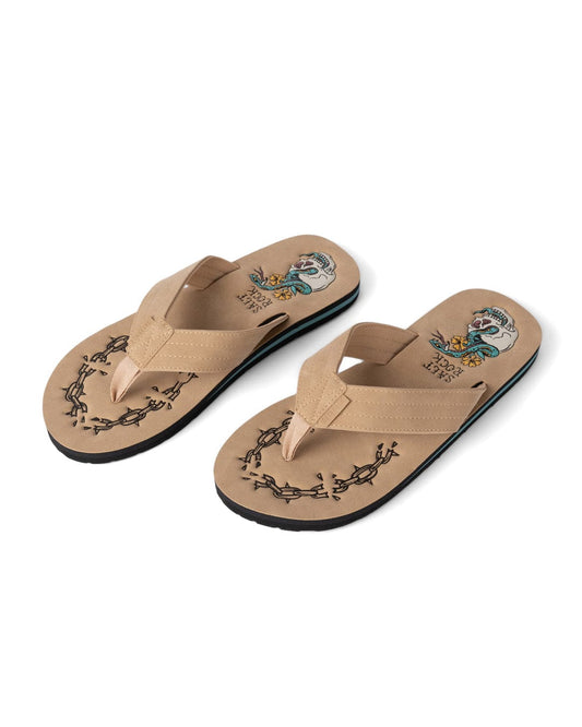 Yesterdays Youth - Mens Flip Flops - Beige