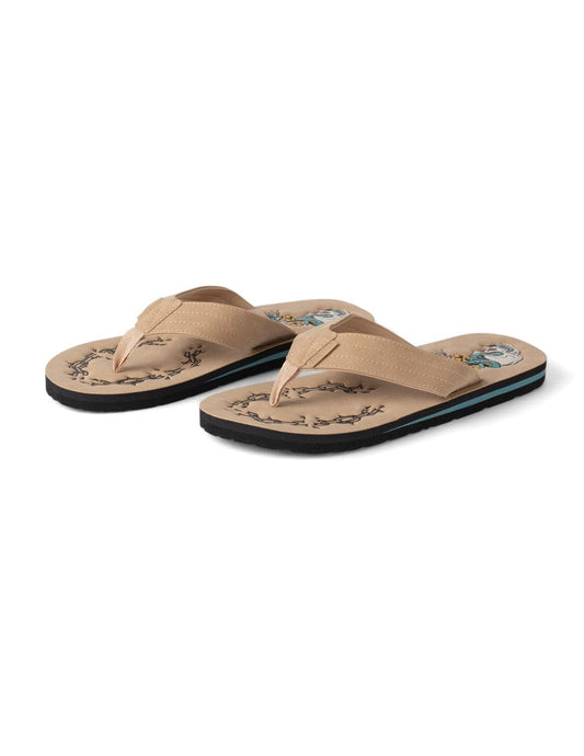 Yesterdays Youth - Mens Flip Flops - Beige
