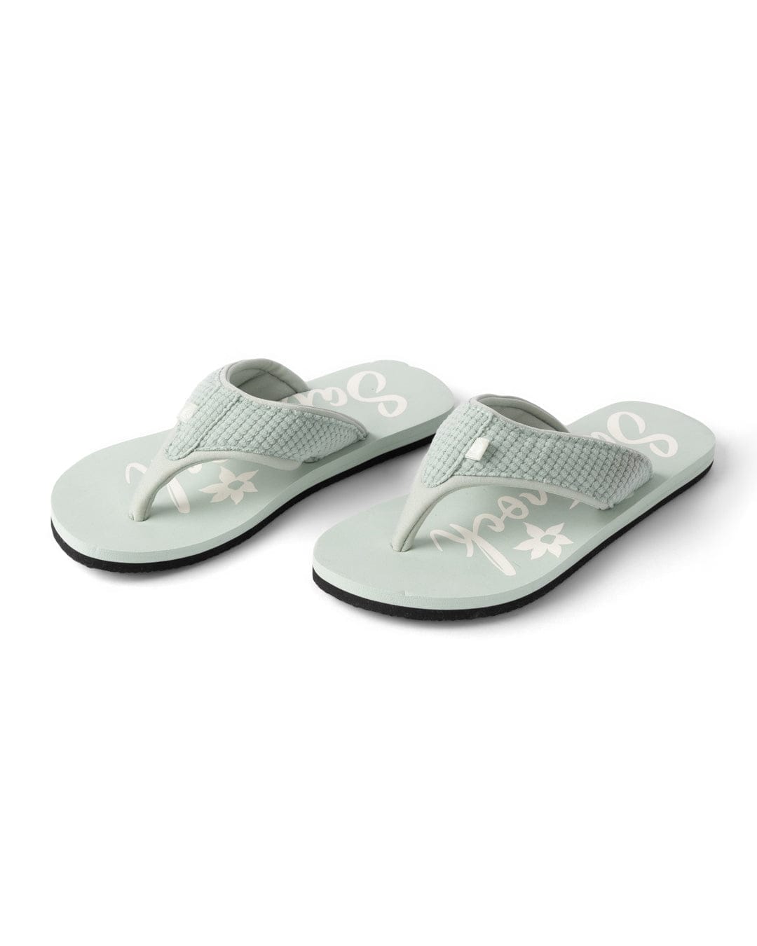 Cube Womens Waffle Cord Flip Flops in Light Green