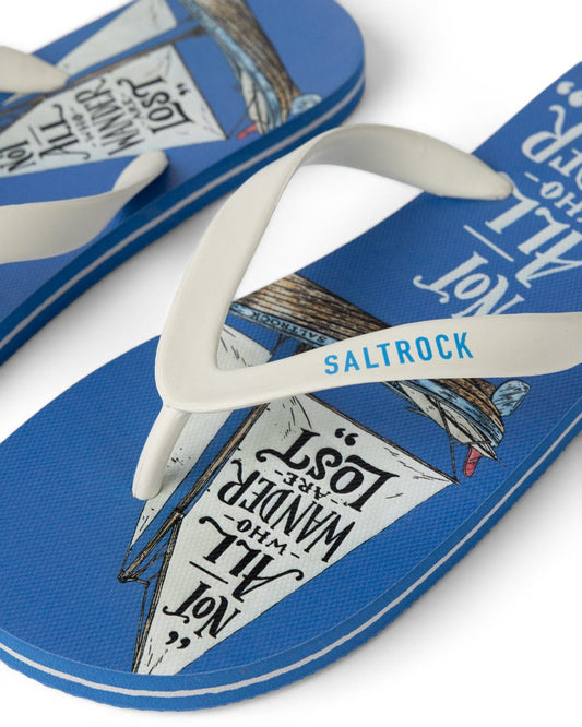 Lost Ships - Mens Flip Flops - Blue