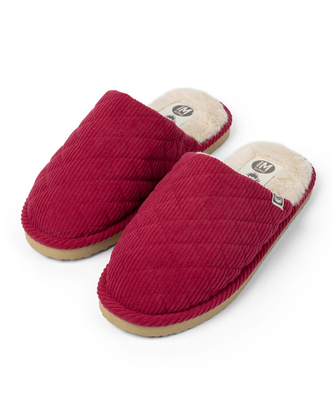 Noel Womens Mule Fur Lined Slippers in Dark Pink