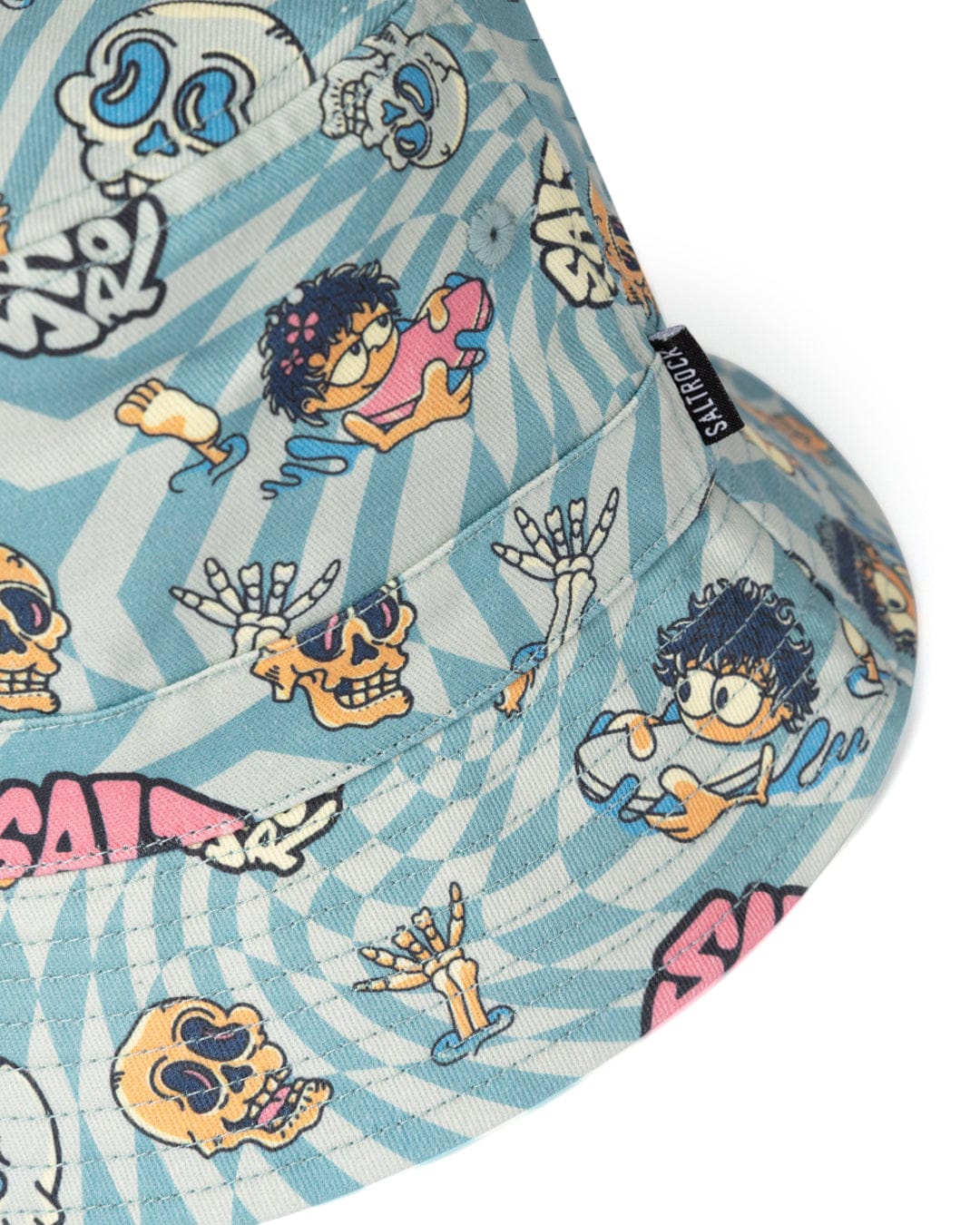 Lush Waves Kids Bucket Hat in Light Blue