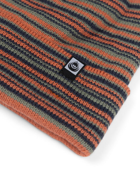 Ok Stripe Beanie in Orange