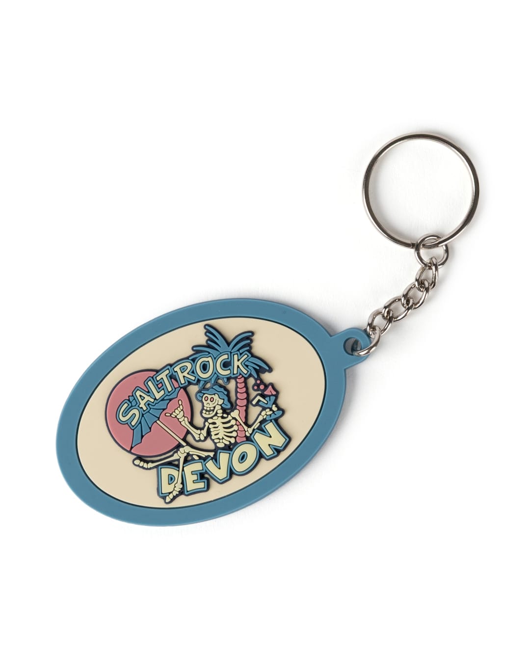 Keychain with 'Salt Rock Devon' design on a white background