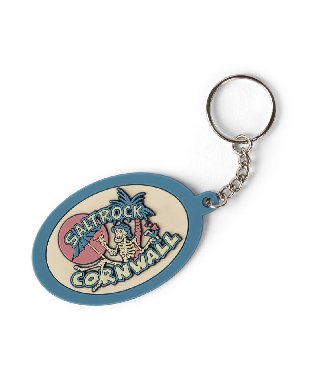 Sip 'N' Dip Cornwall Key Ring in Bright Blue