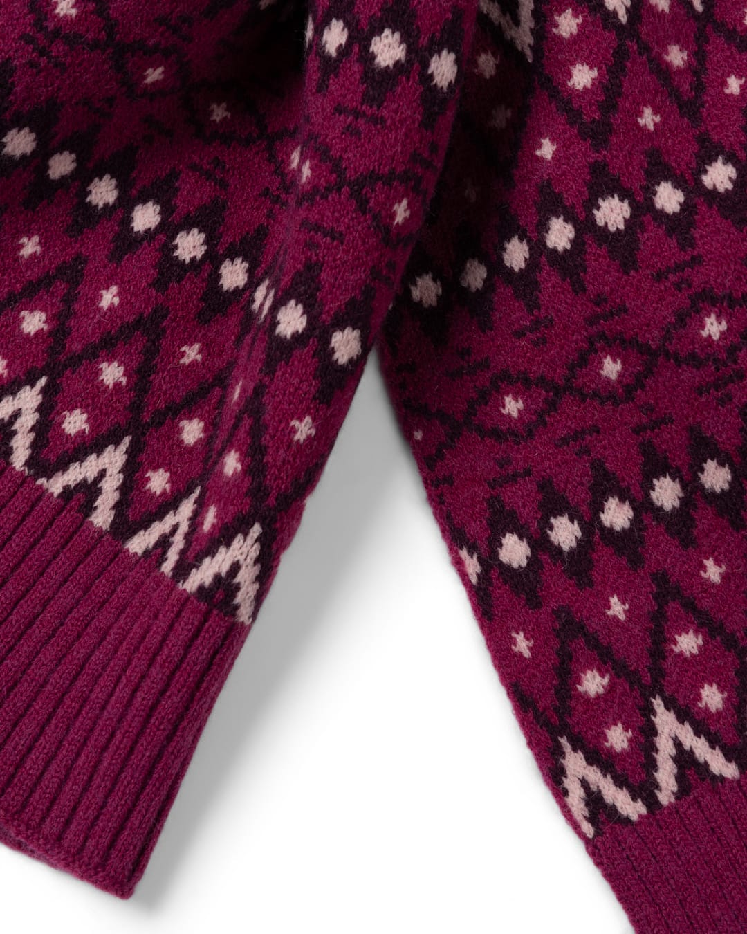 Fern Fairisle Knitted Scarf in Pink