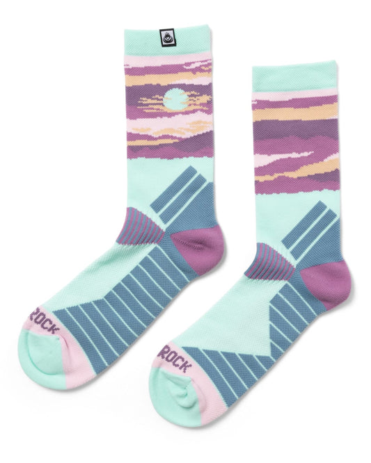 Mountainscape Hiking Socks in Purple