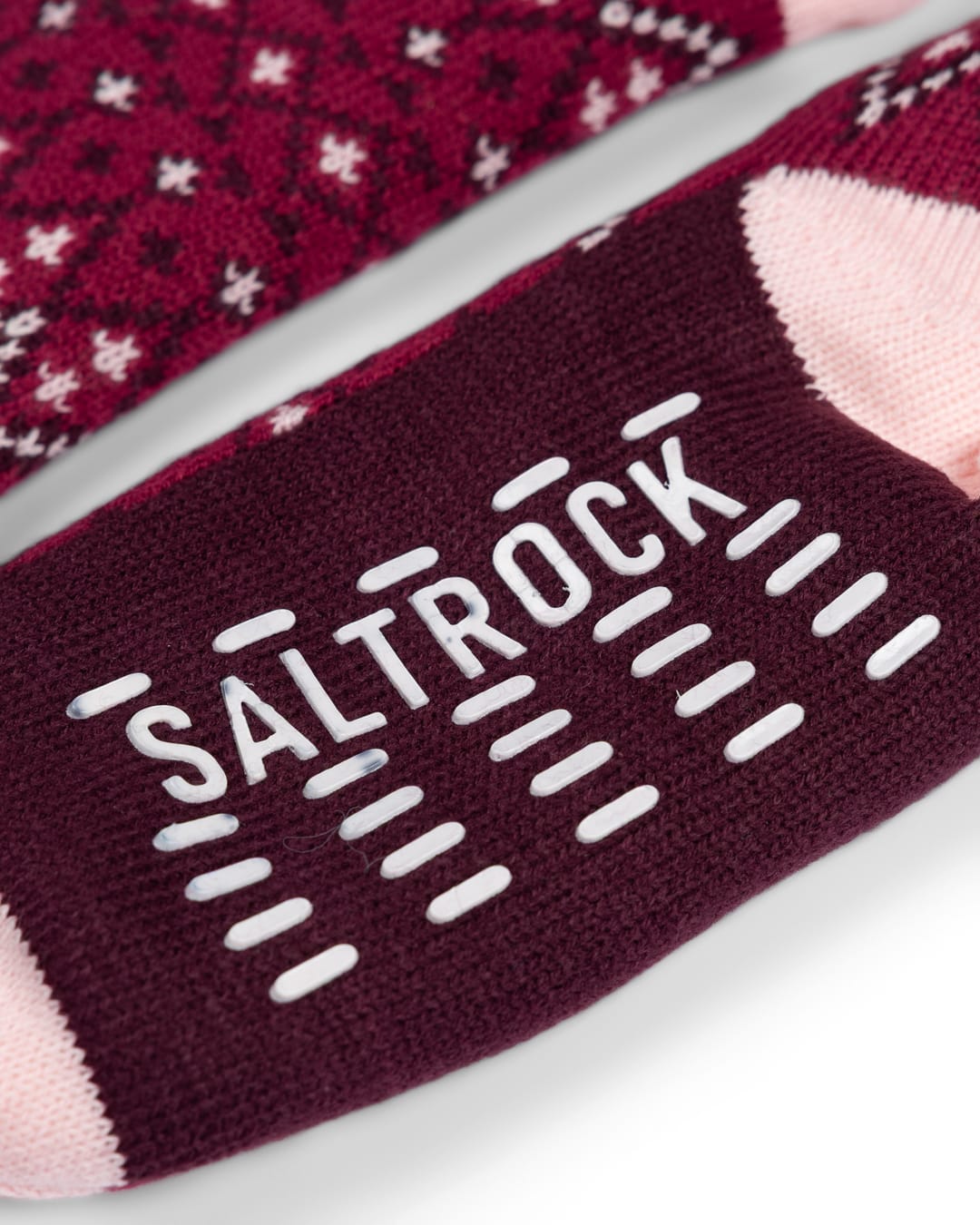 Fern Fairisle Borg Lined Socks in Pink
