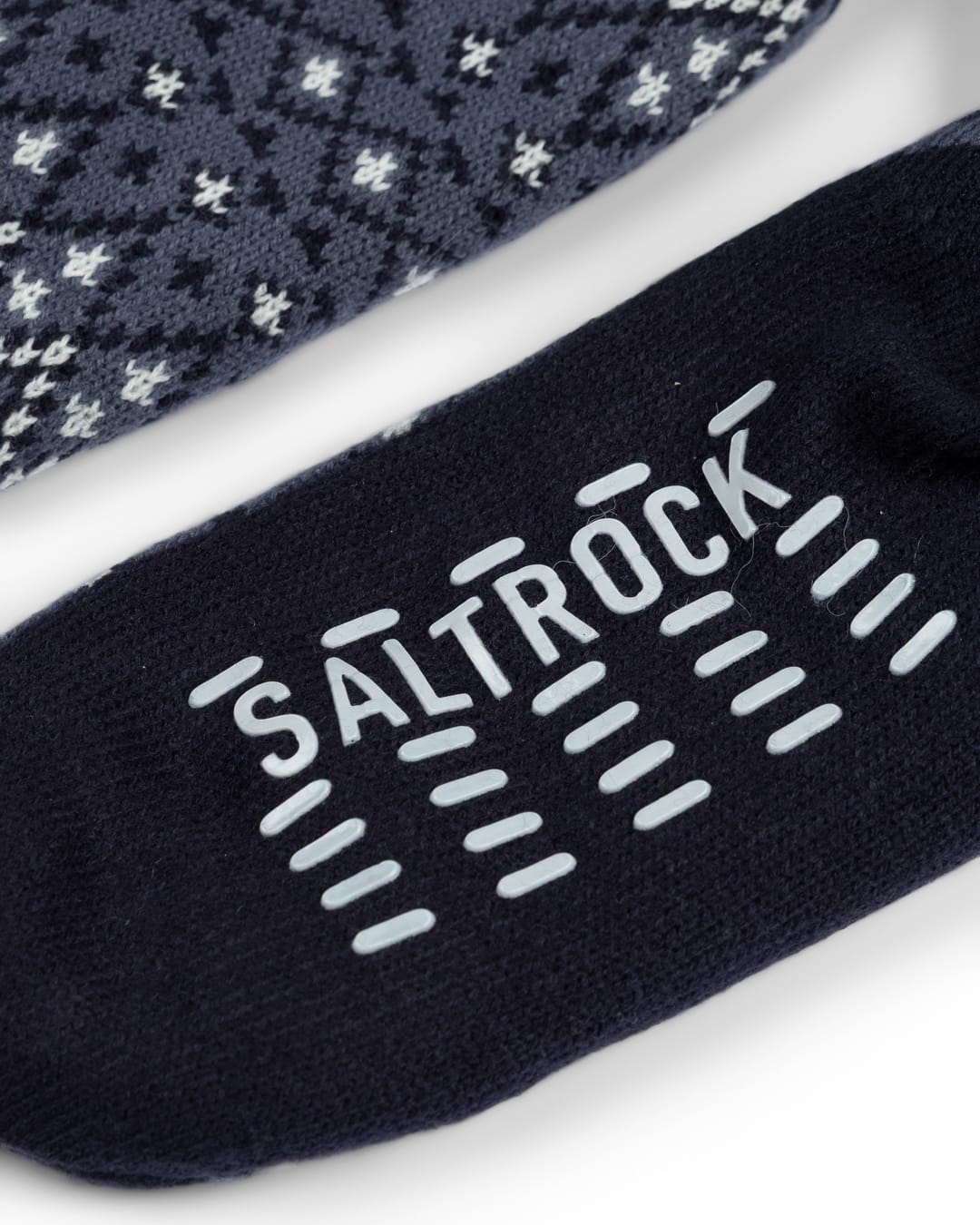 Fern Fairisle Borg Lined Socks in Blue