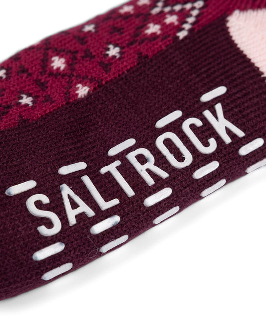 Fern Fairisle Borg Lined Socks in Pink