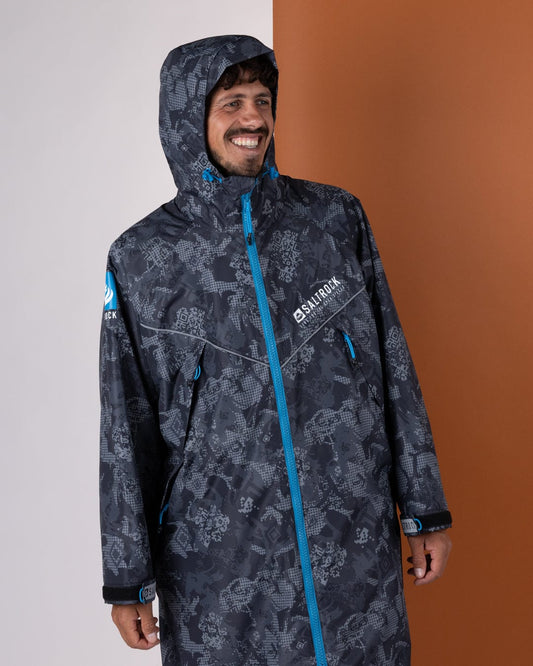 Digi Camo Changing Robe - Black/Blue