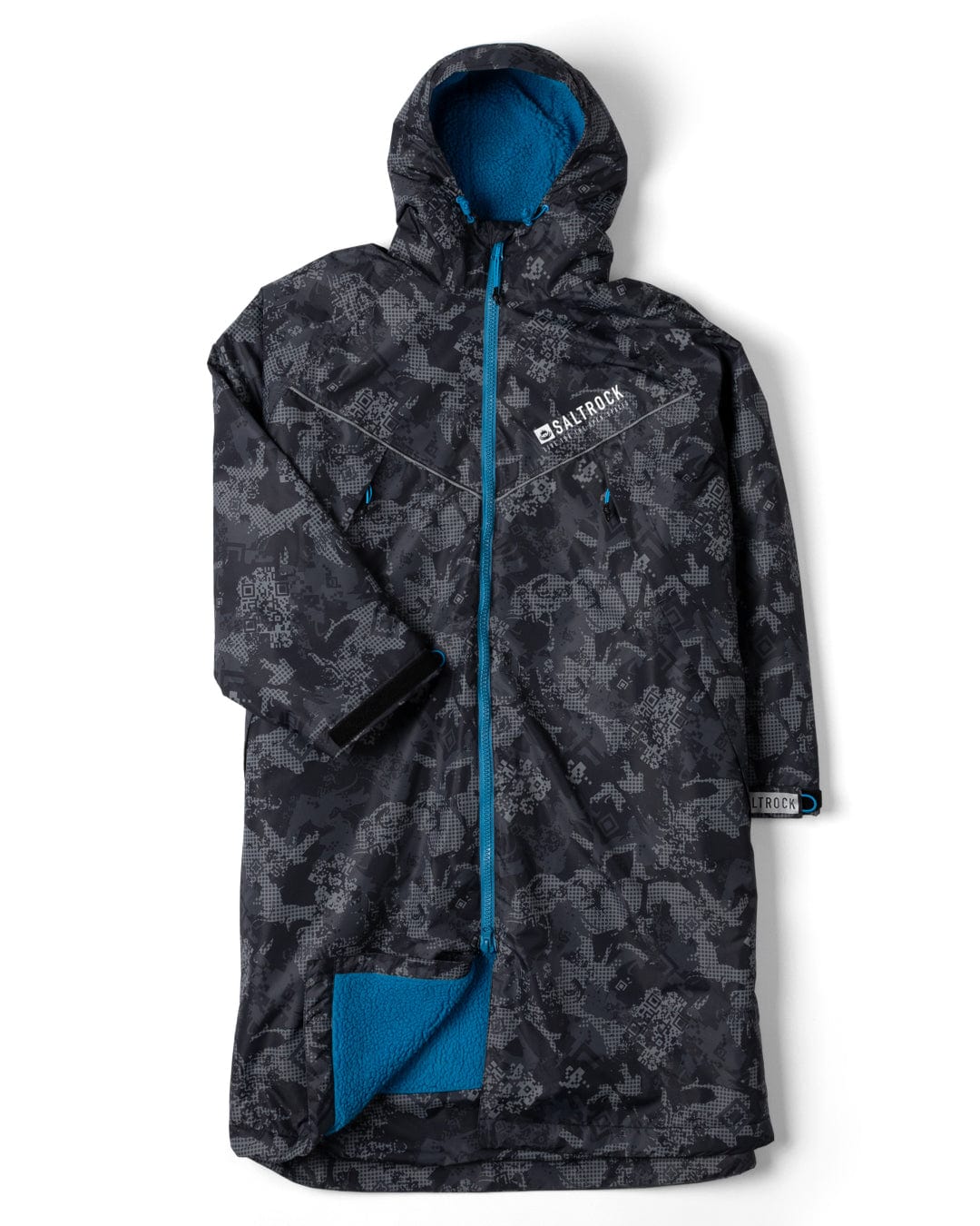 Digi Camo Changing Robe - Black/Blue