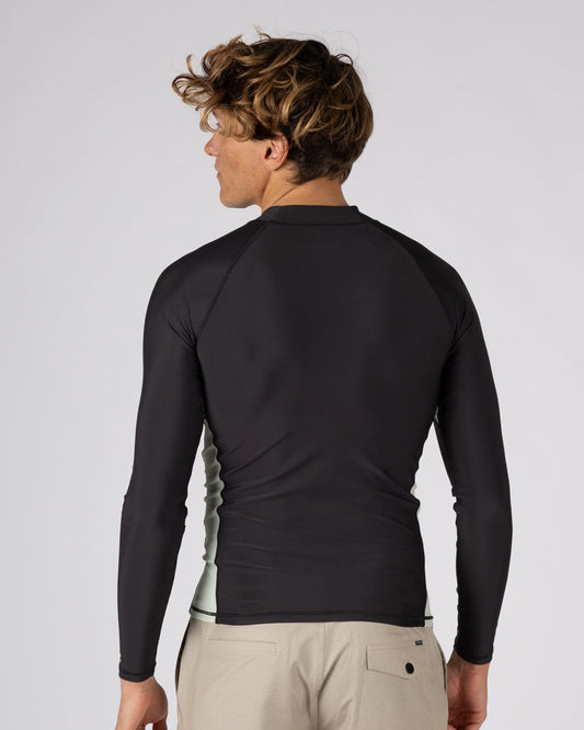 Warp Surf Mens Long Sleeve Rashvest in Dark Grey