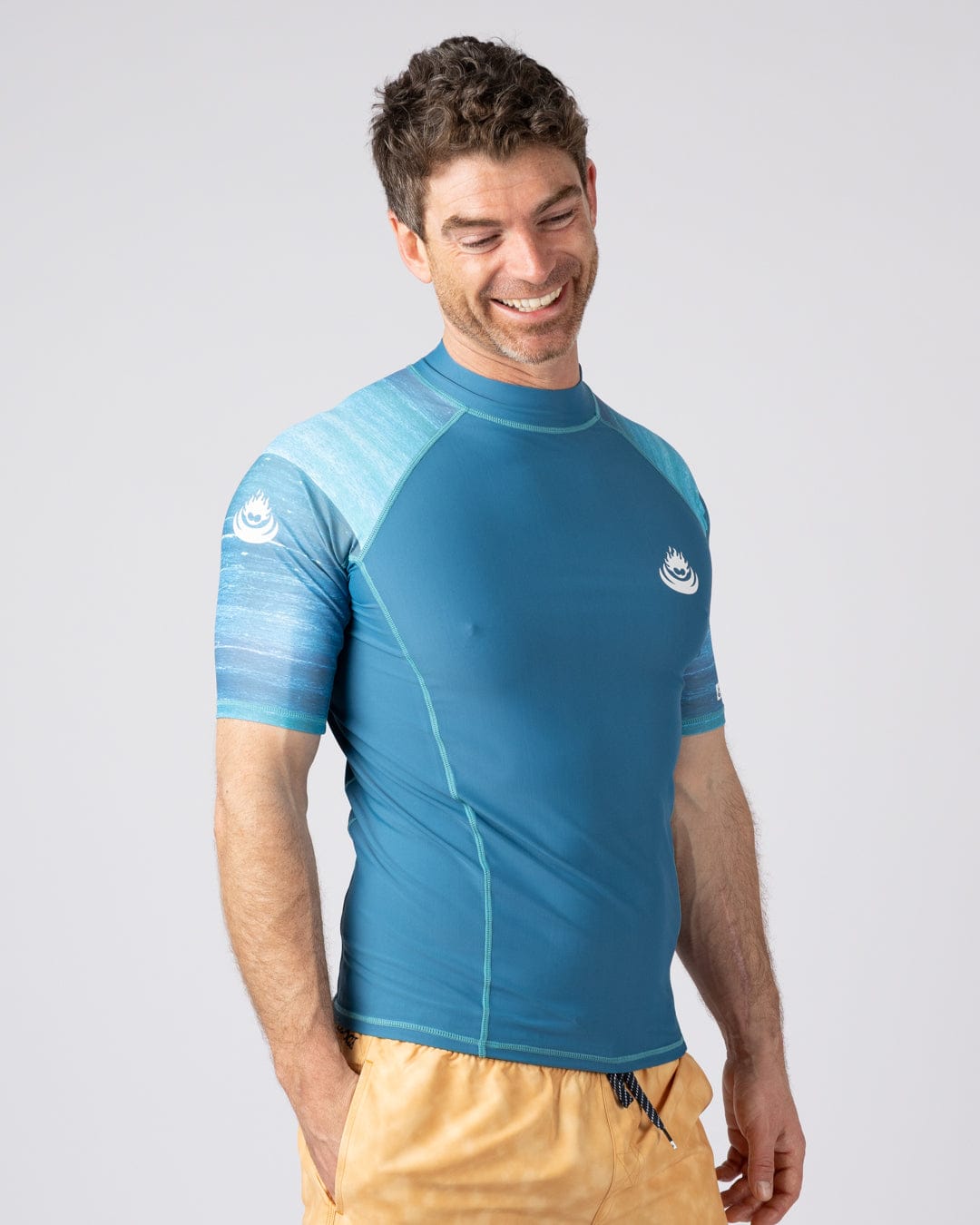 Set Mens Short Sleeve Rashvest in  Blue