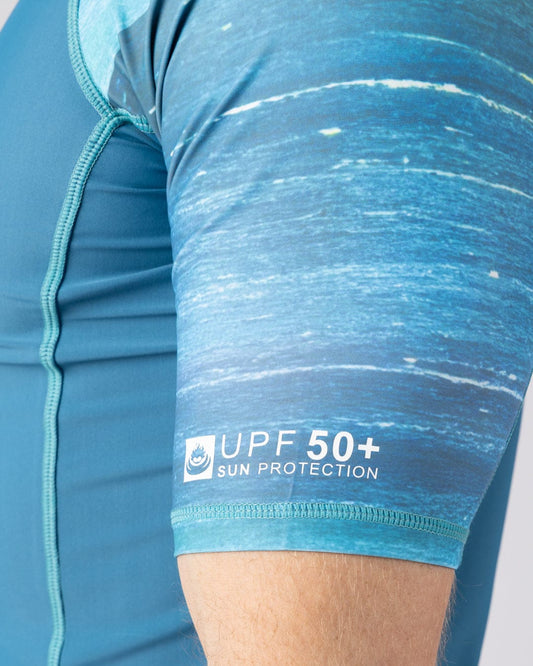 Set - Mens Short Sleeve Rashvest -  Blue