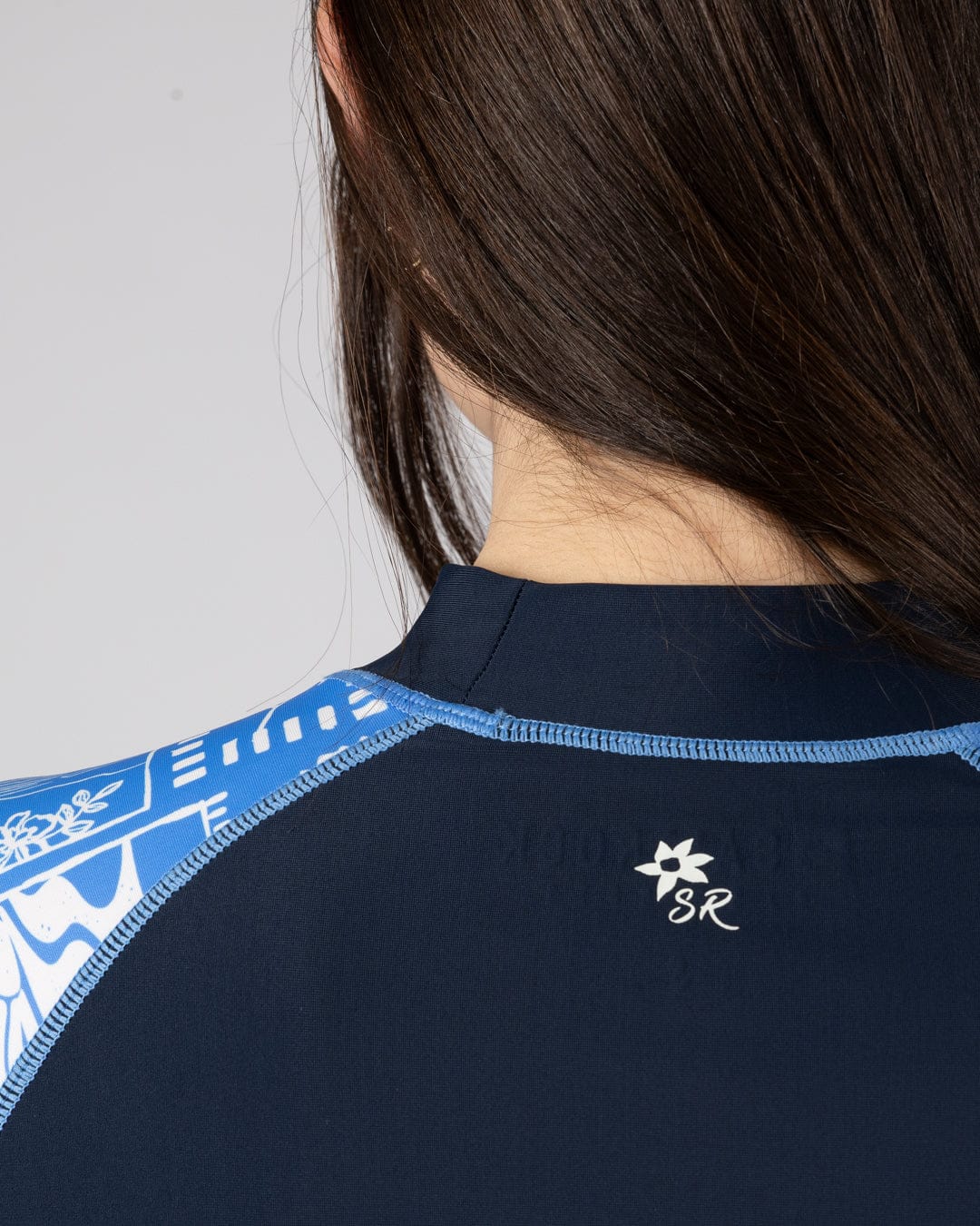 Island Tiles Womens Long Sleeve Rashvest in Blue