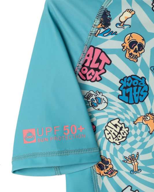 Lush Waves- Kids Short Sleeve Rashvest - Blue