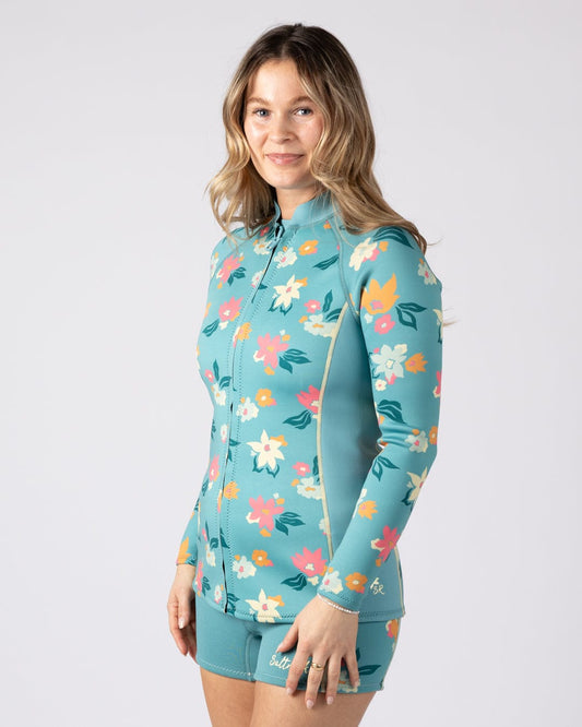 Surfdaze Womens 2mm Wetsuit Jacket in Blue