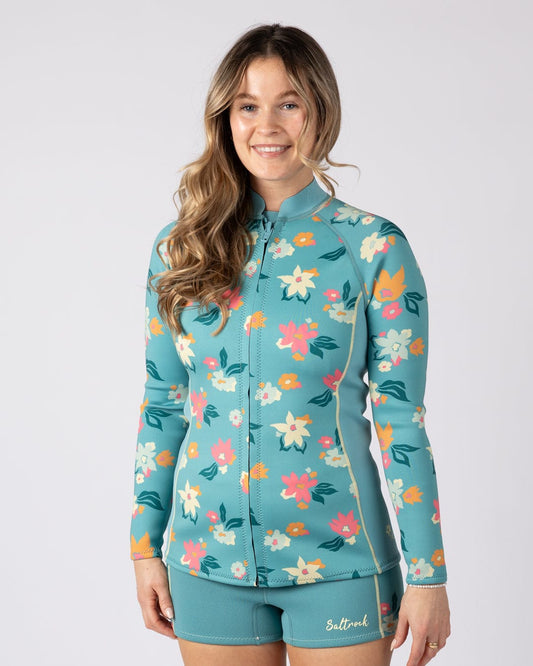 Surfdaze Womens 2mm Wetsuit Jacket in Blue