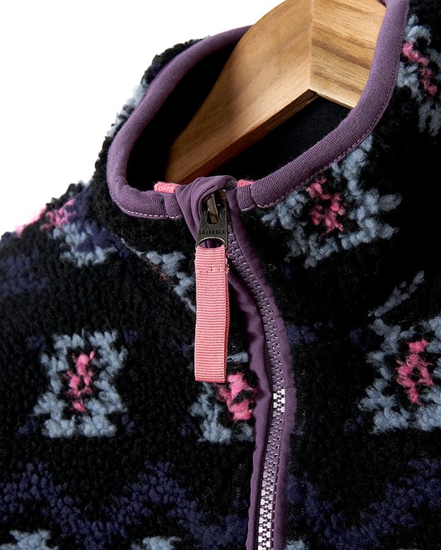A Saltrock black and pink jacket with a zipper.