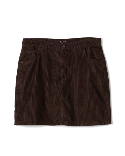 Sadie Cord Mini Skirt in Dark Brown