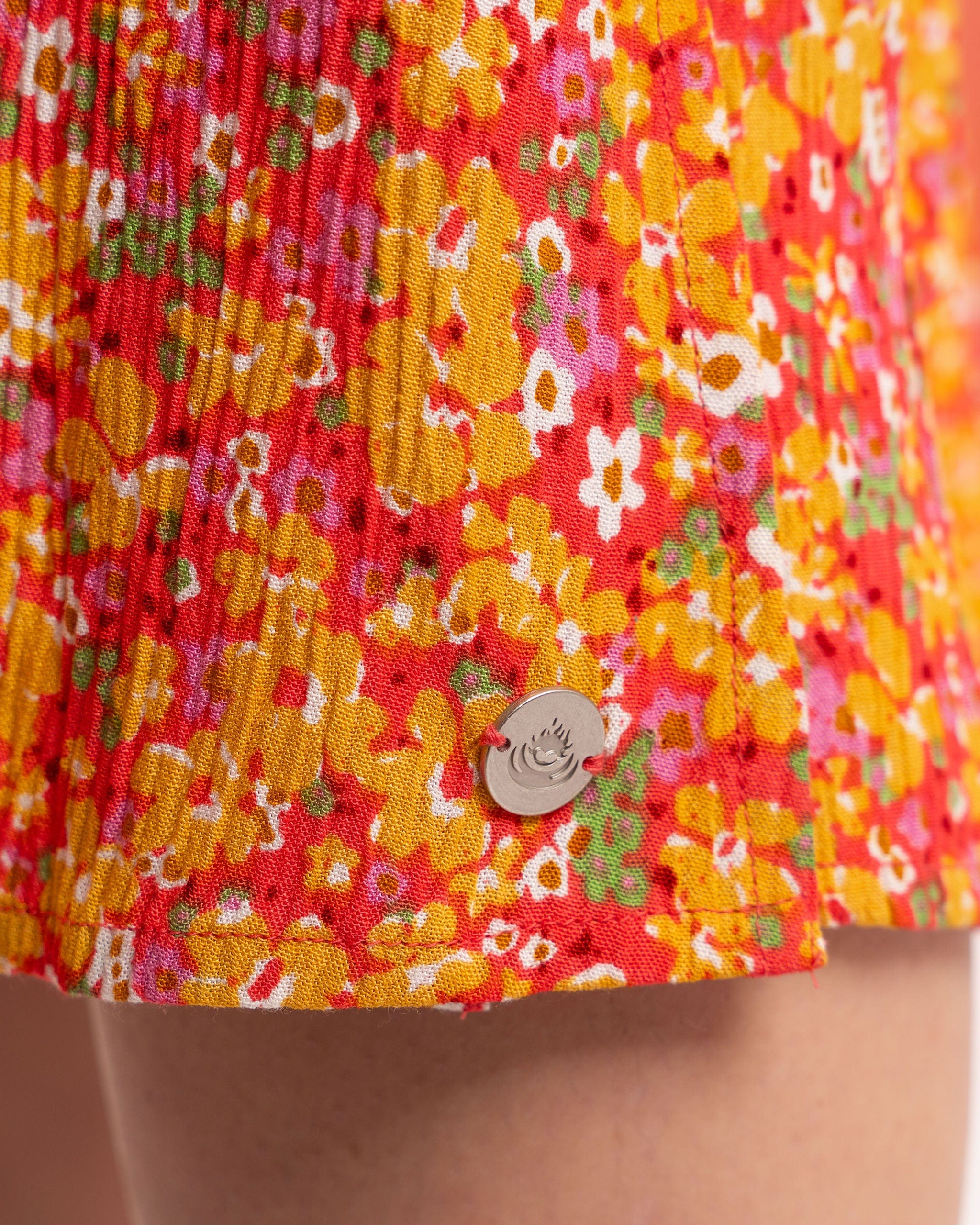 Nova - Womens Floral Midi Skirt - Coral