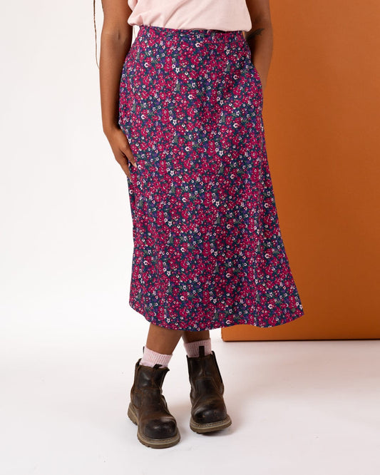 Ditsy - Ditsy Midi Skirt - Dark Pink