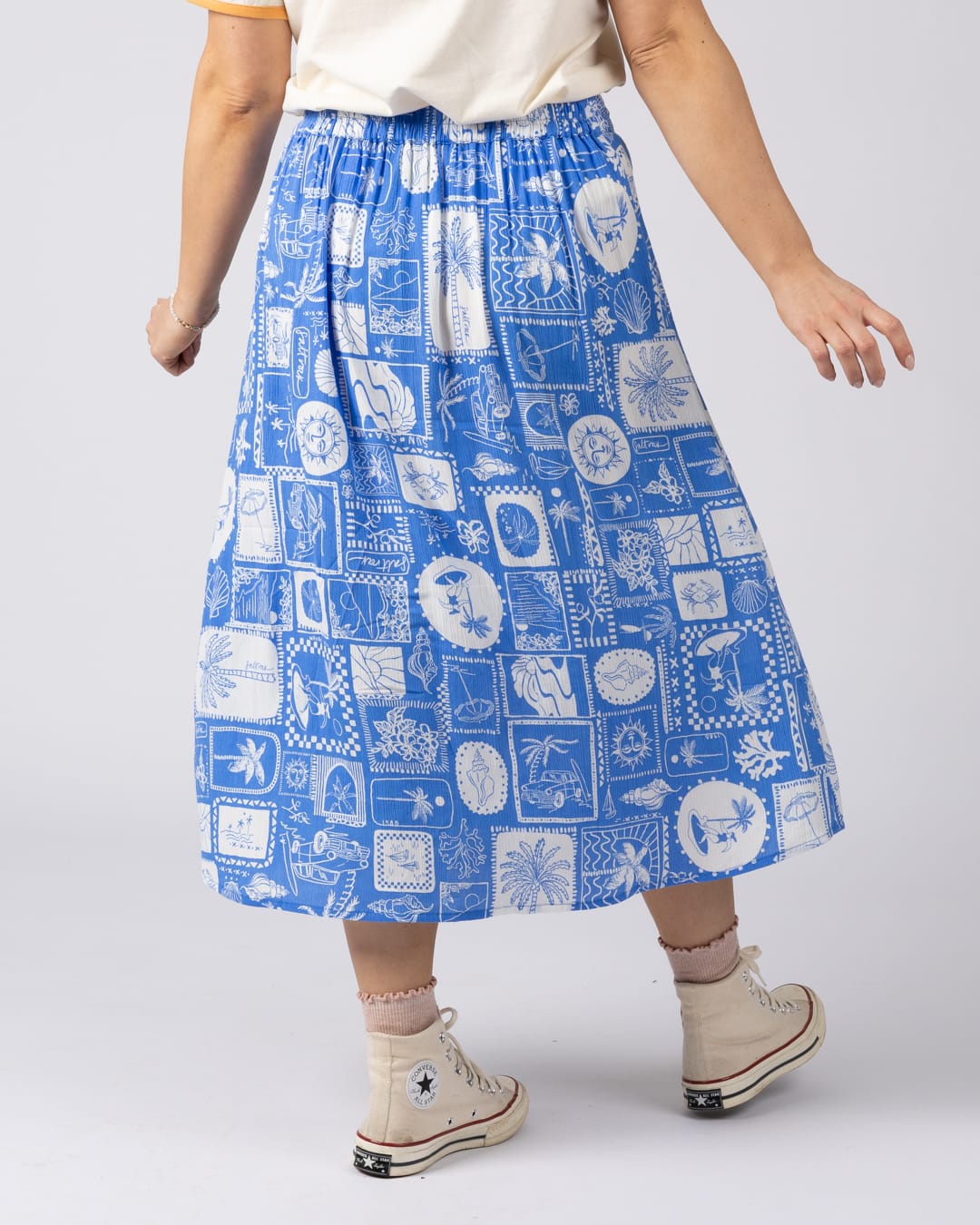 Island Tile Womens Skirt Bright Blue