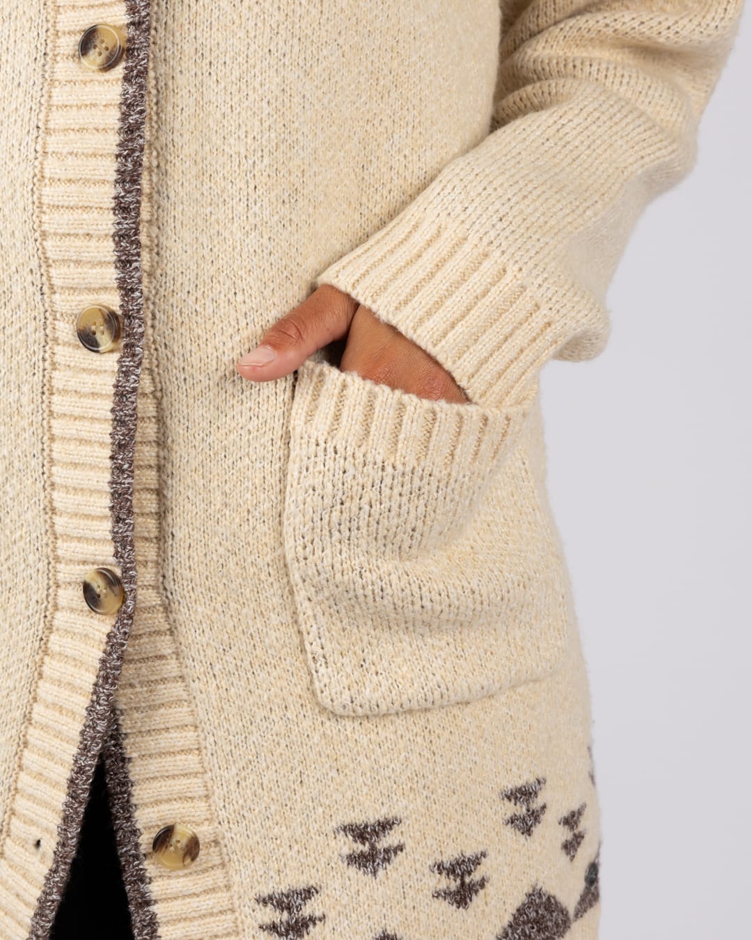 Laurel Womens Longline Cardigan in Cream