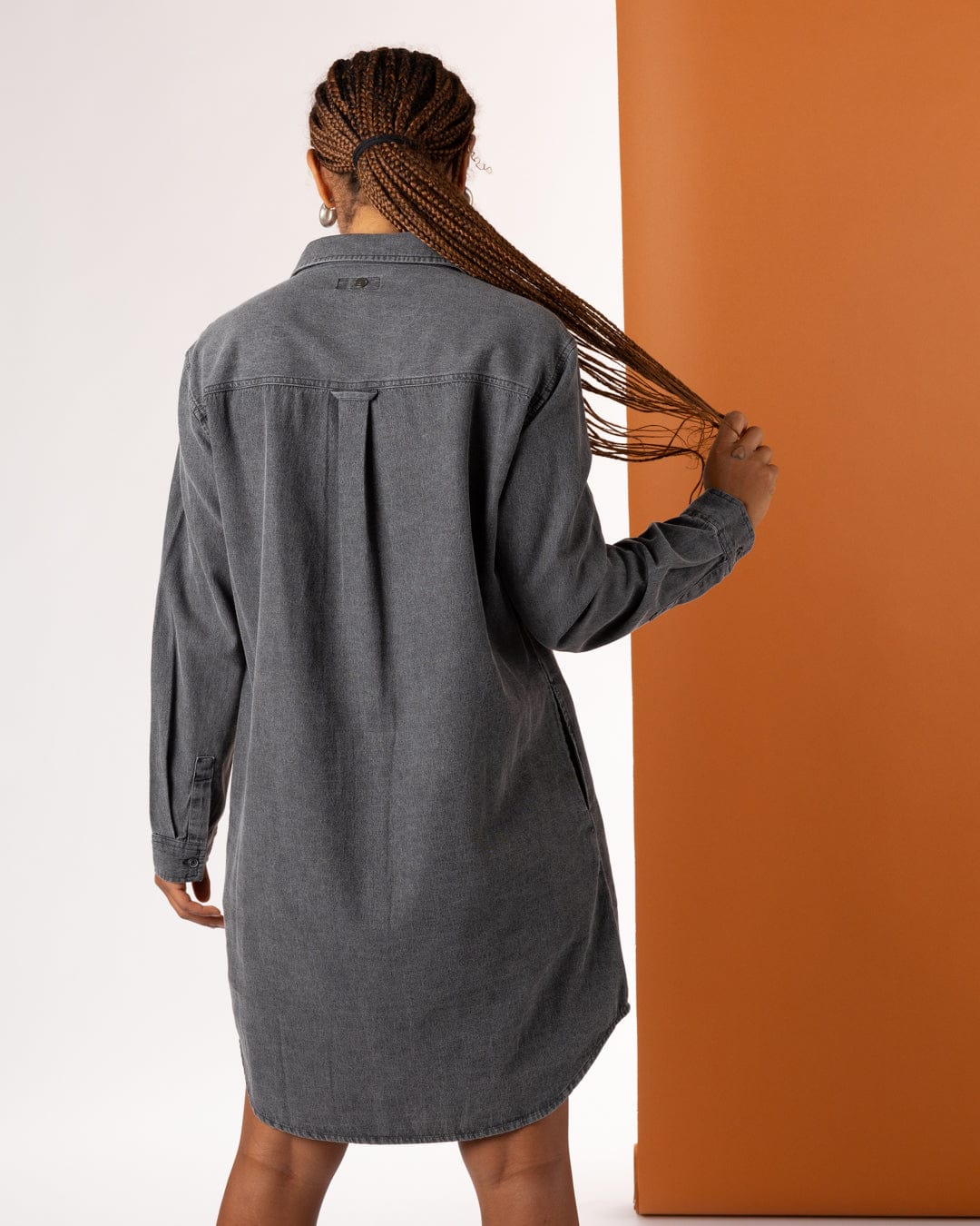 Lori - Womens Washed Denim Dress - Black