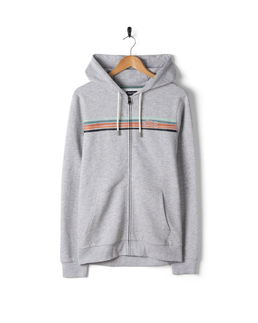 Torn Stripe - Mens Zip Hoodie - Grey