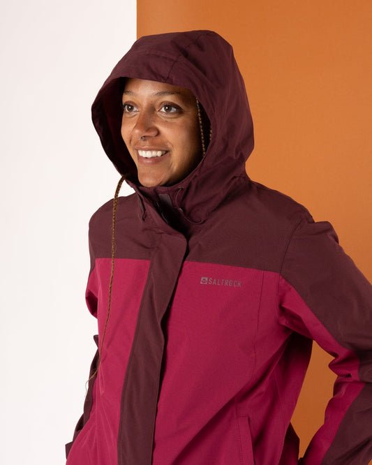 Aubrey Colourblock - Waterproof Jacket - Dark Pink