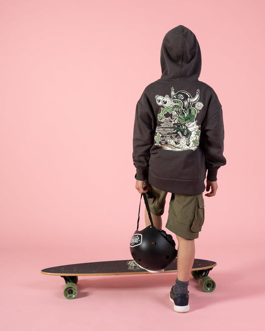 Adios Amigos - Kids Pop Hood - Dark Grey